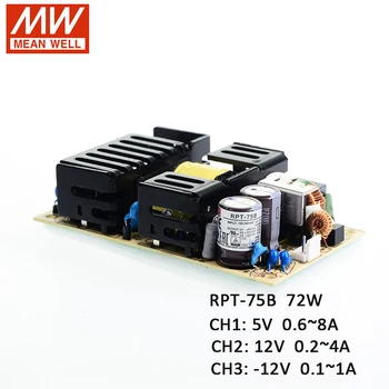 

RPT-75B Meanwell 72W Triple Ouput Circuit Board PCB Switching Power Supply 110V/220VAC to 5V 12V -12V DC 6A 3A 0.5A Medical SMPS