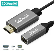 QGeeM HDMI do Mini DisplayPort konwerter kabel Adapter 4K x 2K złącze HDMI na Mini DP Adapter do wyposażonego w HDMI systemów Mini DP do HDMI