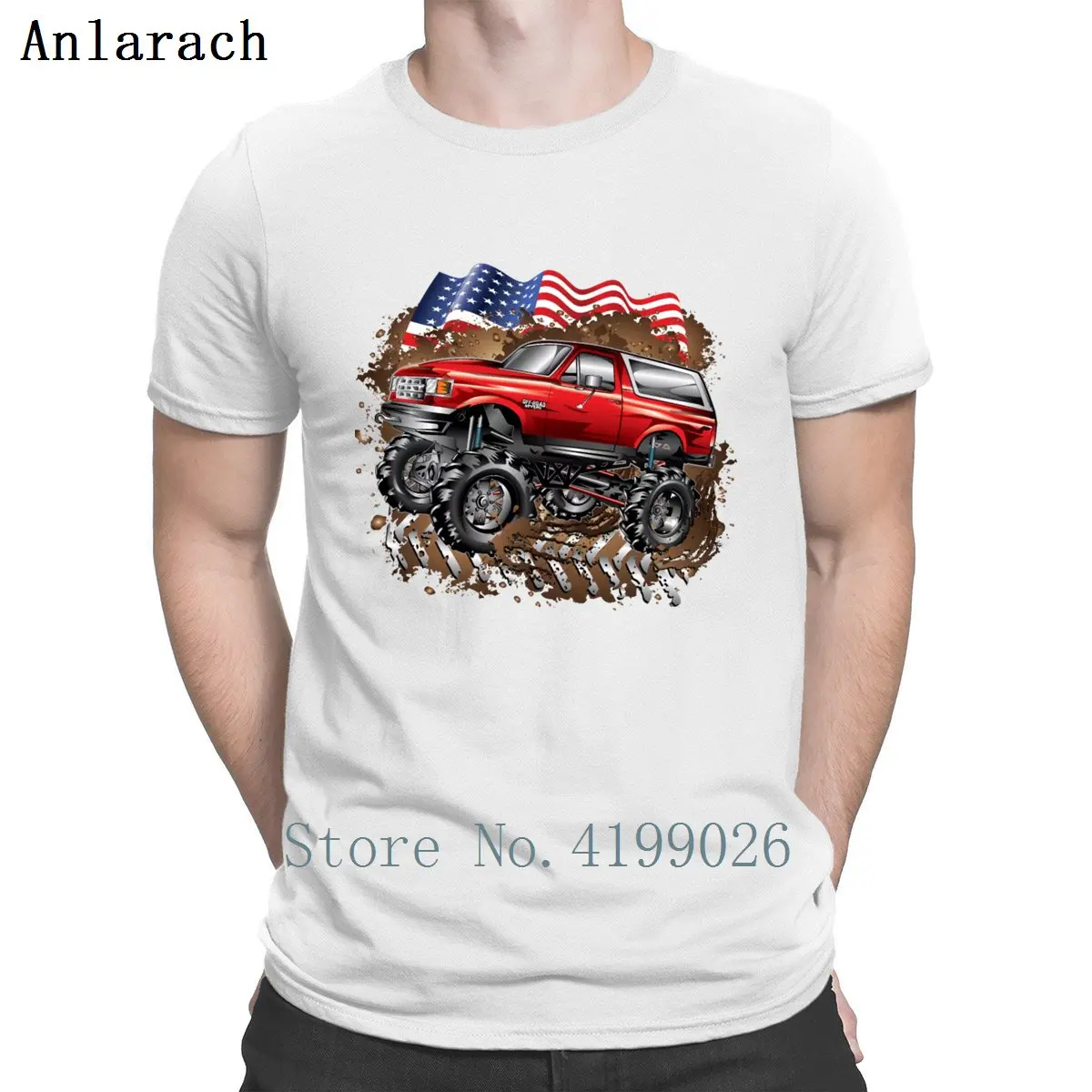 Print Mud Truck Forde Bronco Tshirt New Arrival Male Tee Tops Sunlight Designing Vintage Stylish O-Neck t shirt men graphic