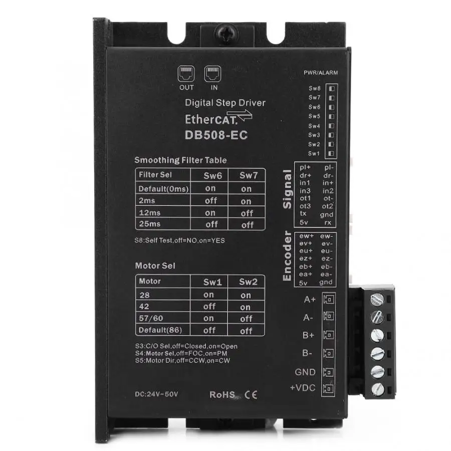 DC 24-50V 1-8A цифровой шаговый двигатель Nema 17 23 24 34 Автоматическая регулировка для EtherCAT