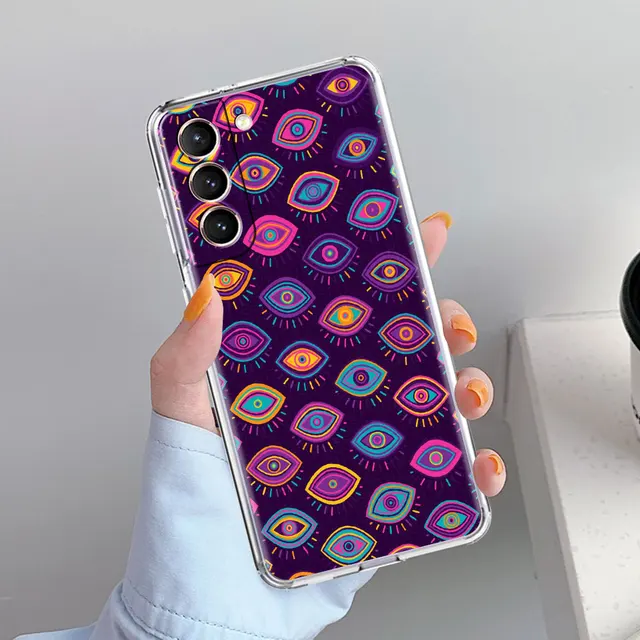 Evil Eye Illustrations Clear Phone Case For Samsung Galaxy S20 FE S21 Ultra S10 Plus 5G S10e S9 S8 S7 Anti-knock Silicone Cover PTTM-CLS06
