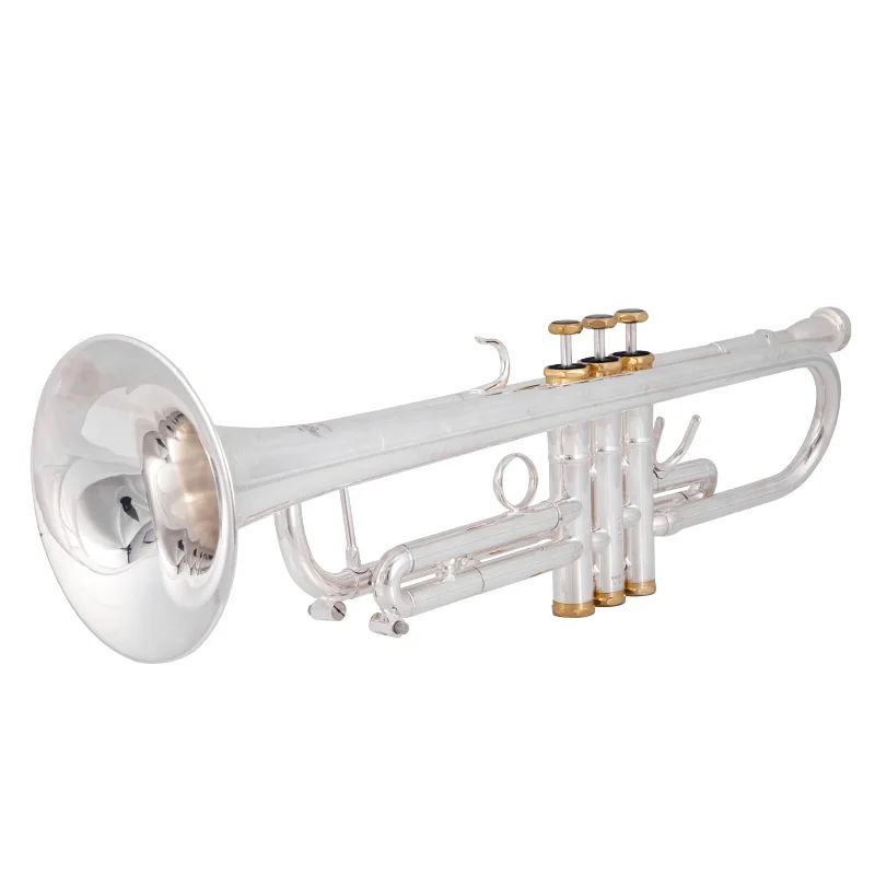 Stradivarius Bb trompet LR180GS-72 g&uuml;m&uuml;ş kaplama m&uuml;zik enstr&uuml;man yeni trompet ağızlık profesyonel sınıf