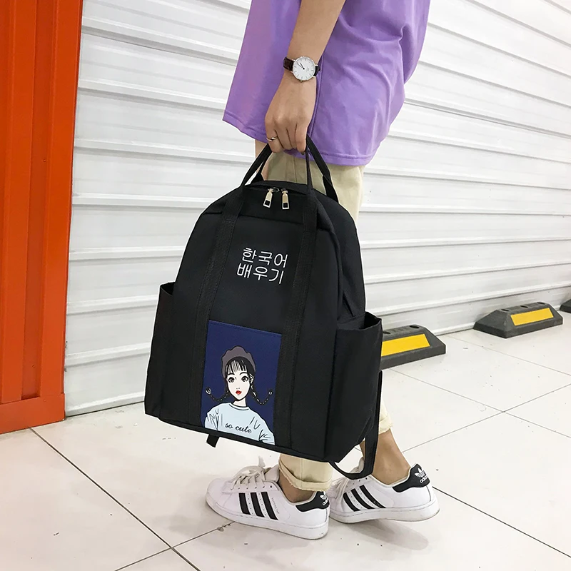 Модный женский рюкзак, 3 шт., новинка, нейлоновый рюкзак, Mochilas, женский рюкзак с милым рисунком, школьный рюкзак для девочек-подростков