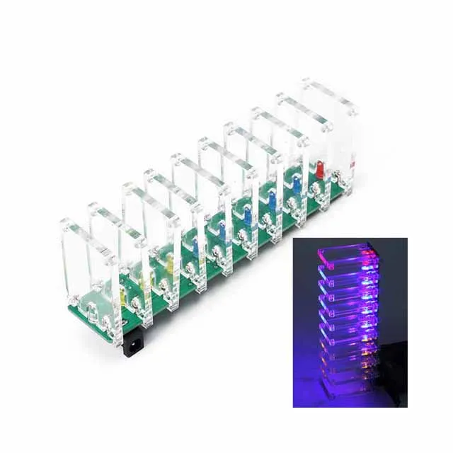 

A23-- Voice Control Crystal Column Colorful Music Spectrum Suite Audio Indicator Making Light Cubic for Speaker