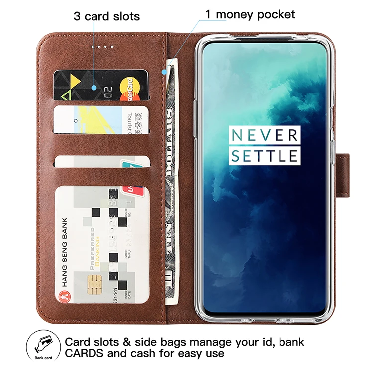 Винтажный кожаный чехол-книжка для Oneplus 7 T, кошелек с отделением для карт, магнитный чехол-книжка для Oneplus 7T Pro