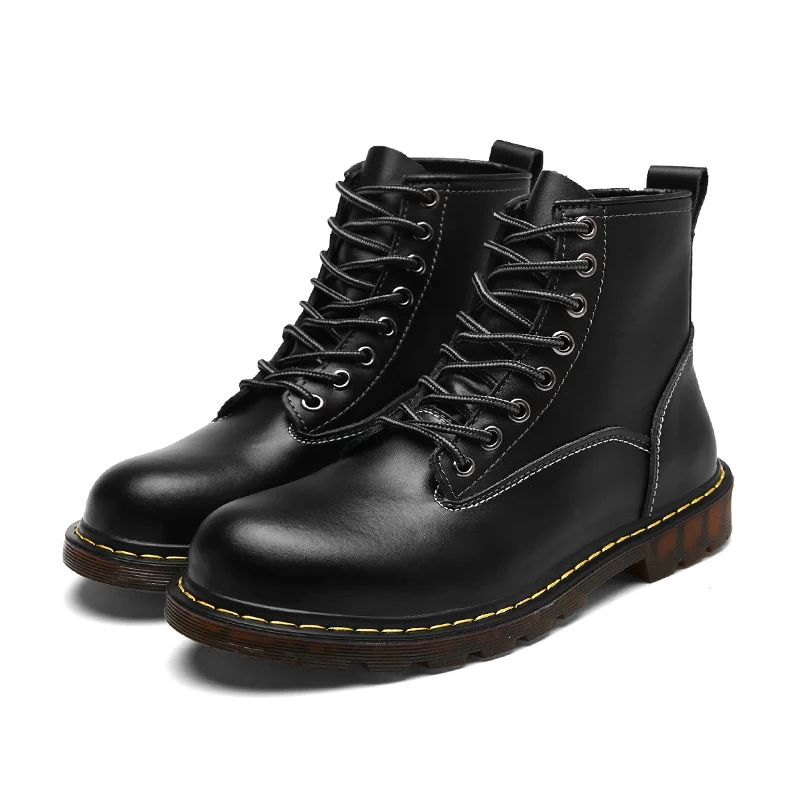 Boots Men Boots Leather Ankle Lace up Bullock boots Outdoor work high quality fashion shoes 16 hole boots