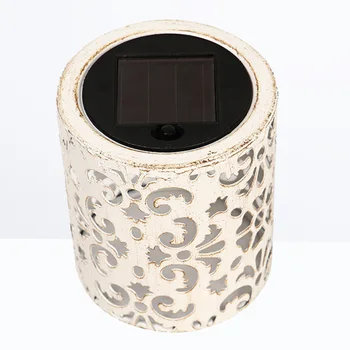 

1 pc Outdoor Solar LED Lantern Waterproof Iron Portable Hollow out Decorative Garden Lamp Desktop Light for Patio