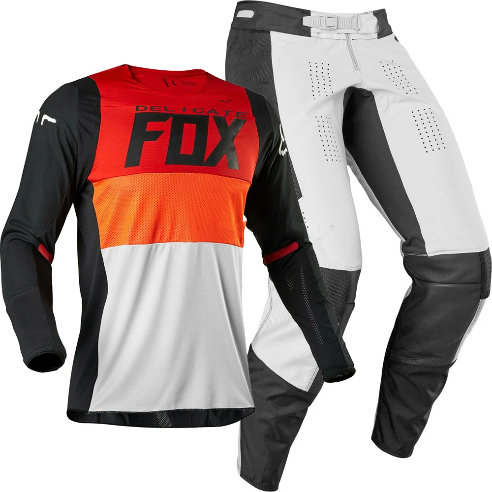 NAUGHTY FOX PRIX 180, Защитные комплекты для езды на мотоцикле, MX XC, штаны, Qiuck-dry MTB, Джерси, перчатки, велосипедные костюмы, мото комбо - Цвет: Black Orange