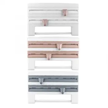

Tissue Rack Wall-Mount Sauce Bottle Storage Rack Paper Towel Holder Preservative Film Dispenser Bathroom Hardware Accessories