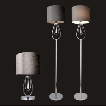

Modern minimalist LED crystal floor lamps living room bedside lights European creative LED vertical lights with fabric lampshade