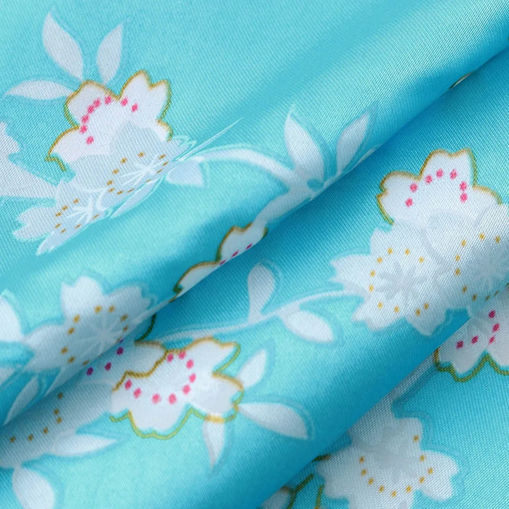 Одежда для малышей Детская одежда для девочек с цветочным рисунком Шелковый атласное кимоно; наряд, одежда для сна, одежда Детская одежда для сна халаты 8,29
