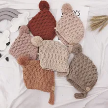 Шапки для маленьких девочек, зимние мягкие шапки для малышей от 1 до 3 лет, однотонные детские зимние шапки, детский чепчик, шапка, детские наушники