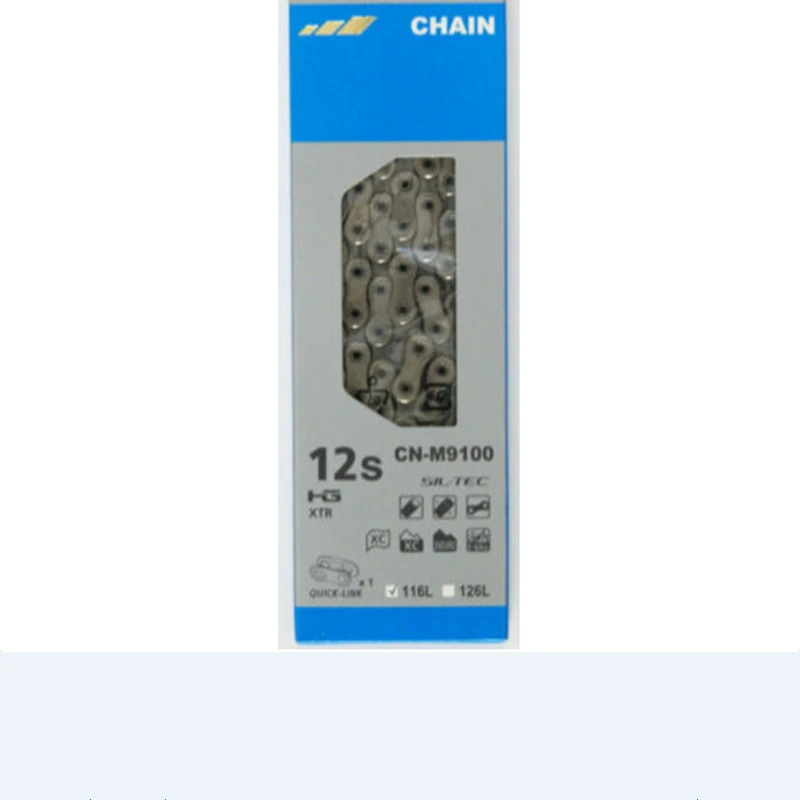 Original XTR CN-M9100 Bike SIL-TEC 1x12 2x12 Speed Chain w/Quick Link 1 Pair 116/126/138 Links Bicycle Parts | Спорт и развлечения