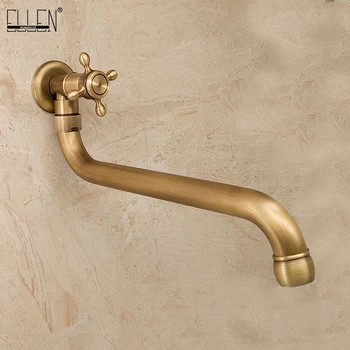 ELLEN Rubinetto singolo per piscina con mocio per esterni a parete fredda Rubinetto per lavello da cucina a parete in bronzo Antqiue girevole ML982 1