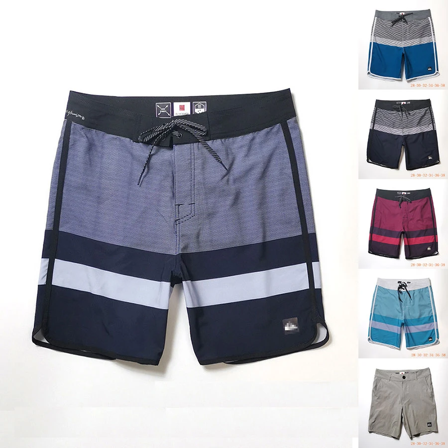 Pantalones cortos a rayas con cremallera para hombre, Bermudas playa informales con bolsillo lateral, con hebilla de cinturón, talla grande XXL|Pantalones cortos de surf y playa| - AliExpress