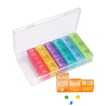 

7 Day Weekly Pill Box Pill Organizer Tablet Pill Storage Box Plastic Medicine Box Splitters Health Care Tool