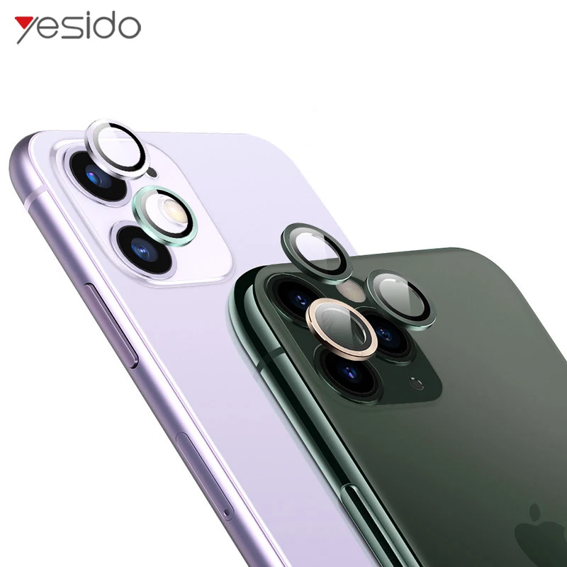 Yesido роскошный протектор объектива камеры для iPhone 11 Pro Max закаленное стекло+ металлический задний объектив защитное кольцо для экрана для iPhone11 pro