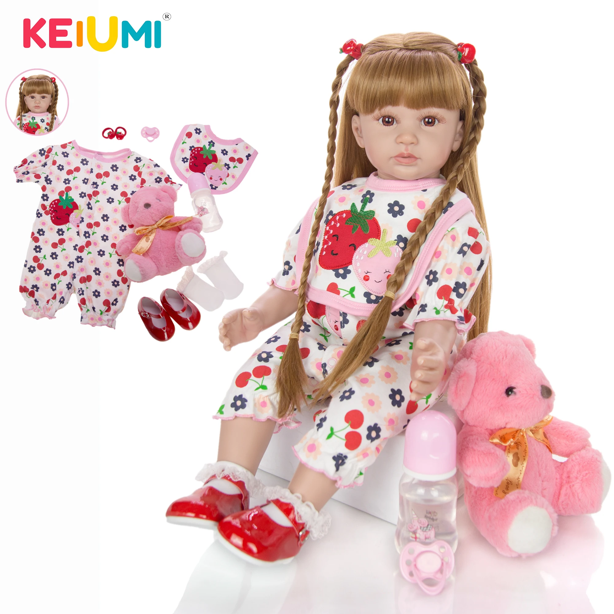 

Реалистичная мягкая силиконовая кукла реборн KEIUMI, 24 дюйма, 60 см