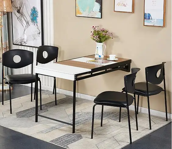 Multifunctional wall-mounted deformable folding dining table small ...