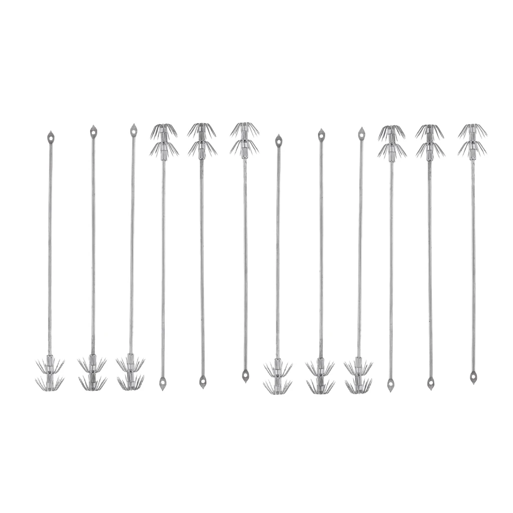 12pcs Noctilucent Squid Cuttlefish Octopus DIY Fishing Lure Hook Bait Tackle