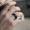 TIGRADE 8mm Men Black Tungsten Carbide Ring Thin Blue Line Wedding Band Vintage Men Jewelry Anime Anel Masculino Aneis Size 6-15 3