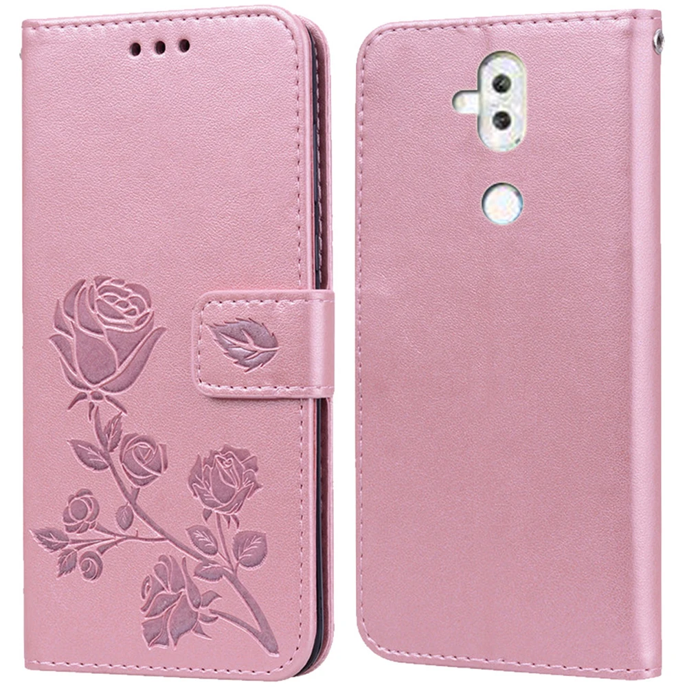Luxury Leather Flip Book Case for Asus Zenfone 5 Lite ZC600KL X017D Rose Flower Wallet Stand Phone Cover Bag | Мобильные телефоны и