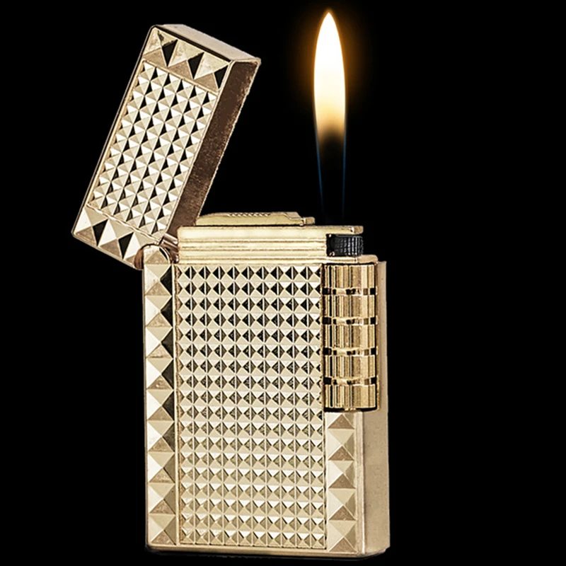 Керосиновая зажигалка многоразовая масляная металлическая гладкая с