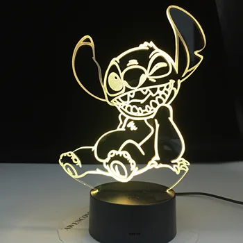 

Cartoon Stitch Night Light LED 3D Illusion Decorative Lamp Child Kids Baby Nightlight Stich Desk Lamp Bedside Toy Dropshipping