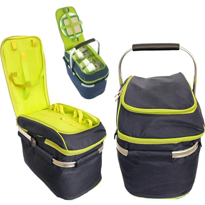 

Outdoor Folding Picnic Bag Portable Large Camping Food Storage Basket Portable Insulation Meal Bag Camping Hiking Picnic Bag Out