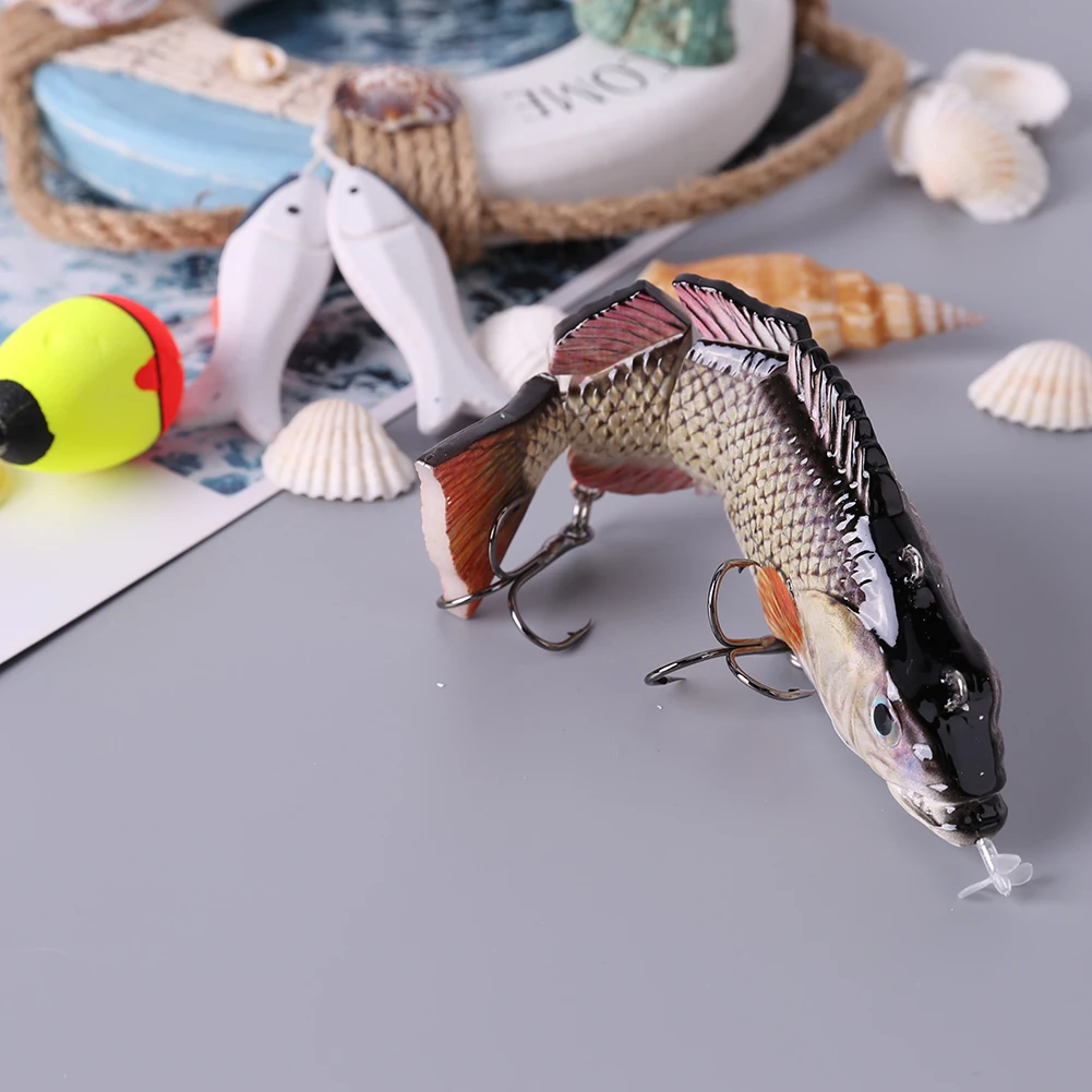 Robotic Swimming Lure USB Rechargeable LED Light Multi Jointed Swimbait  Self-Propelling Auto Electric Fishing Lure Bait Wobblers