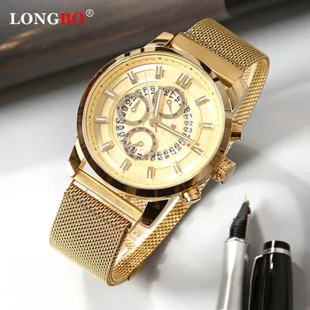 

LONGBO 2020 New Watch Men Fashion Business Watches Men's Casual Waterproof Quartz Wristwatch Blue Steel Clock Relogio Masculino