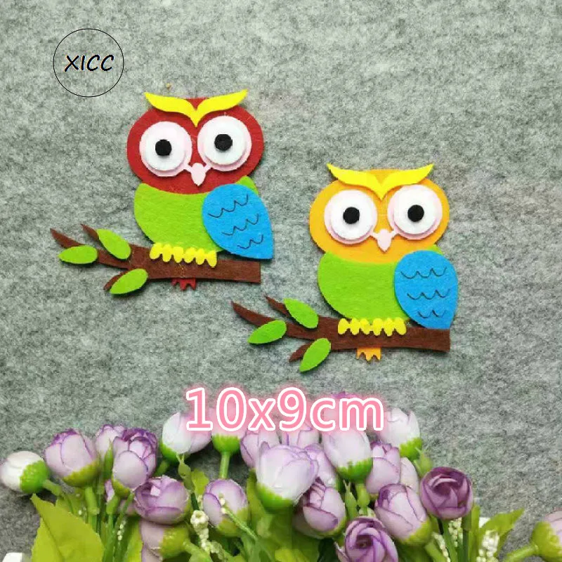 Owl House Non Woven Felt DIY Kindergarten Wall Paste Decoration Beautiful Moon Leaves Cute Classroom Decoration Stickers Patch