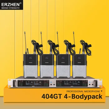 

Wireless lavalier microphone system for music party 404GT professional microphone 4-channel UHF dynamic with 4 collar clip line