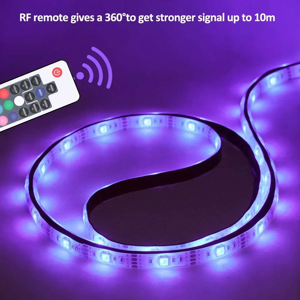 New Ribbon RGB LED Strip Battery Operated SMD 5050 Flexible Tape Light