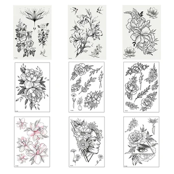 

BeautyBigBang DIY Black and White Sketch Temporary Tattoo Disposable Body Tattoo Stickers