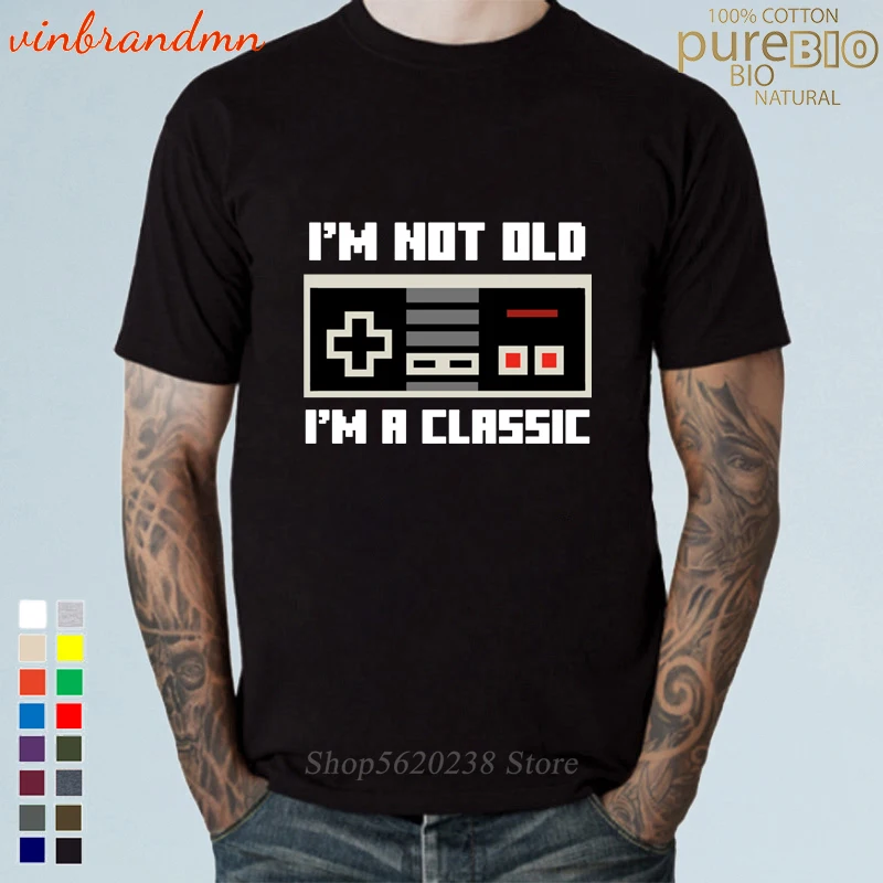 Summer Fashion Xbox Game T-Shirts Men's I'm classic I am not old gamer PS4 Tee Shirts For Men Short Sleeve Tops Tees | Мужская