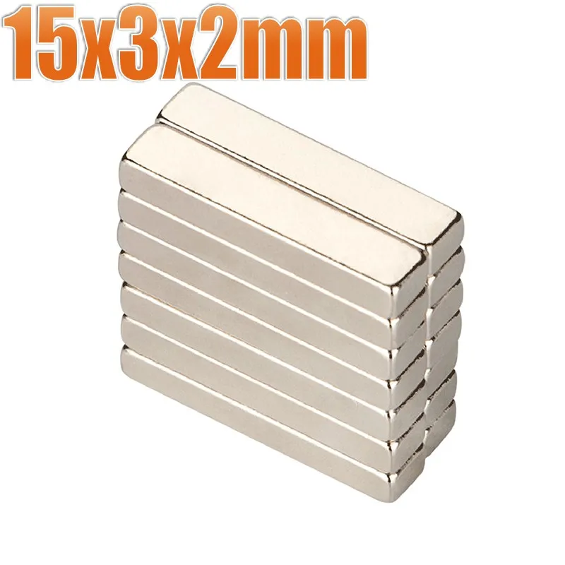 Неодимовые магниты NdFeB 15x3x2 20 ~ 500 шт. 15*3*2 блоки супермощный Сильный Постоянный