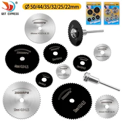 Mini lame de scie circulaire HSS, Mini lame de scie circulaire, travail du bois, disques de coupe, perceuse pour outils rotatifs, outil électrique, jeu de mandrins 8 pièces 