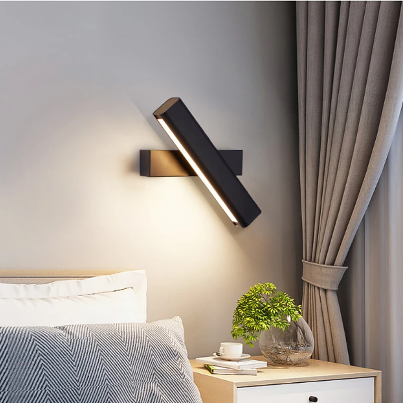 vestir papel giro Lámparas de pared de mesita de noche modernas y nórdicas, lámparas  giratorias para dormitorio, escaleras, pasillo, luces de pared simples,  iluminación creativa para oficina y estudio|Lámparas LED de pared de  interior| -