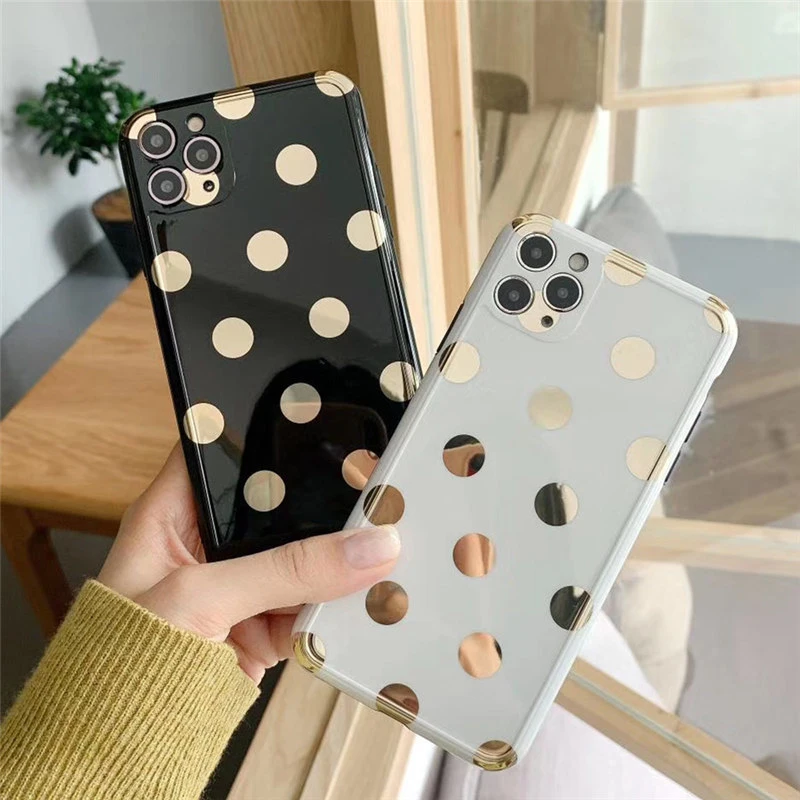 Модный милый мягкий силиконовый чехол IMD с золотыми волнами для iPhone 11 7 8 Plus X Xs Max XR