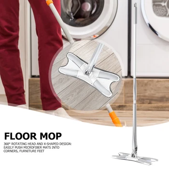 

360 Degree Rotating Flat Mop X-shaped Floor Mop for Household Floor Cleaning Tools with 2pcs Reusable Microfiber Pads