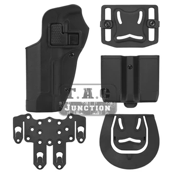 

Tactical CQC Serpa Quick Left Hand Paddle Belt Loop Pistol Holster w/ MOLLE Platform & Magazine Pouch For Beretta 92 96 M9 M92