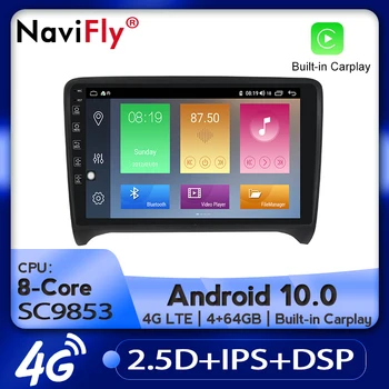 

NaviFly Car Radio Multimedia video player GPS navigation Android 10.0 4GB+64GB for Audi TT MK2 8J 2006-2012 Carplay DSP 4G LTE