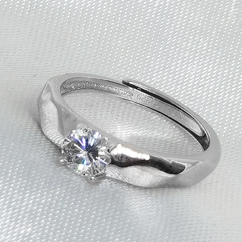 MeiBaPJ 4mm Glittering Moissanite Gemstone Classic Simple Ring for Women 925 Sterling Silver Fine Wedding Jewelry | Украшения и