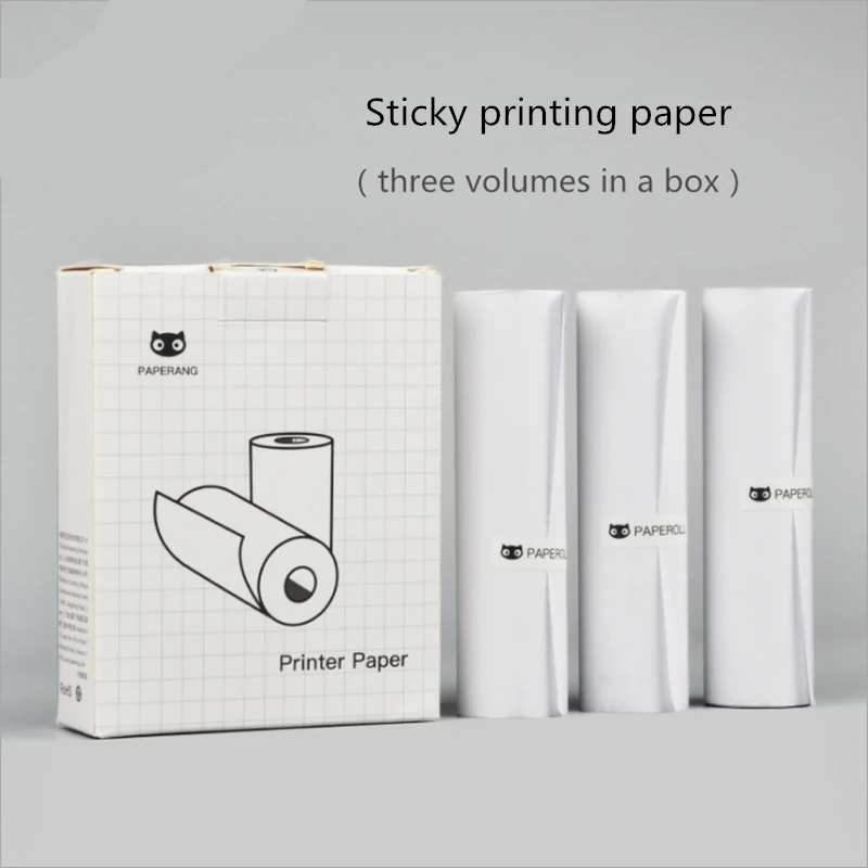 Термопринтер PAPERANG P3 Max. Принтер для мобильных телефонов. Посылки по всему миру. Черно-белая печать - Цвет: Sticky paper