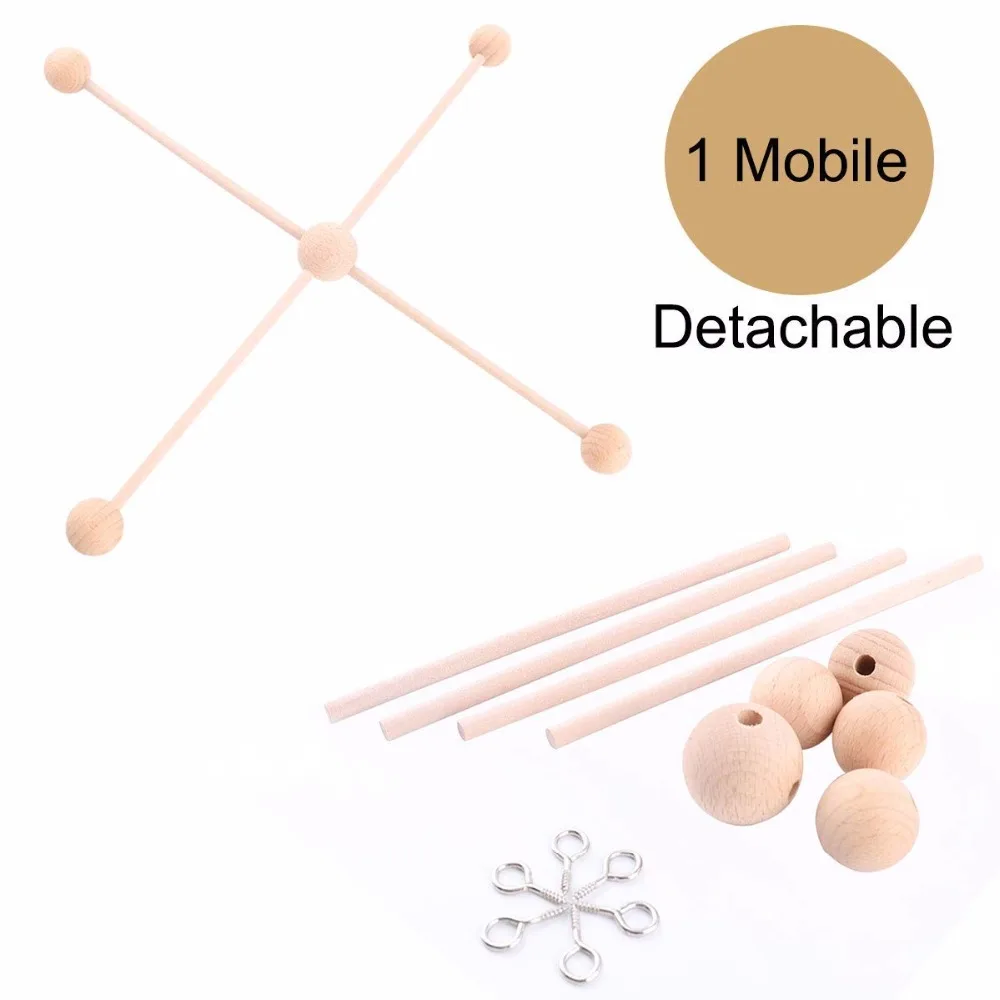 1Set Baby Hanger Baby Mobile Crib Hanger Frame Bed bell wooden Mobile Crib Hanger DIY Crafts Frame Mobile Holder Newborn gifts
