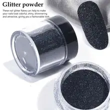 1 бутылка блеск для ногтей порошок пыль Блестящий Белый Черный хлопья пигментный гель лак для ногтей с блестками для украшения ногтей маникюр