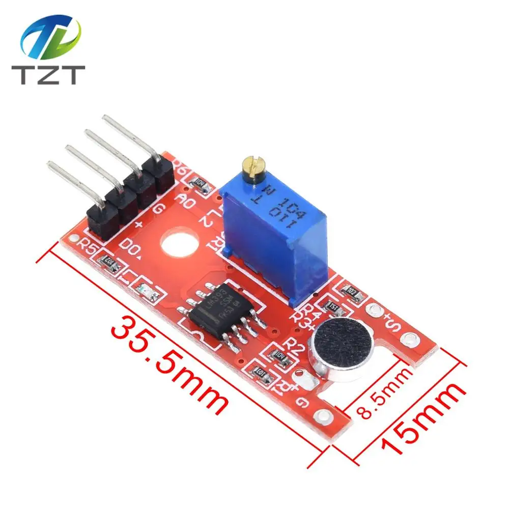 TZT Микрофон Звук голоса сенсор модуль для Arduino аналоговый цифровой выход сенсор s KY-038