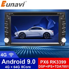 Eunavi Universal 2 Din Android 9.0 Car Dvd Player GPS+wifi+bluetooth+radio+Octa Core+ddr3+Capacitive Touch Screen+car stereo pumpkin 2 din 6 2 android 7 1 universal car dvd player gps navigation quad core car stereo fm rds radio wifi dab 3g headunit