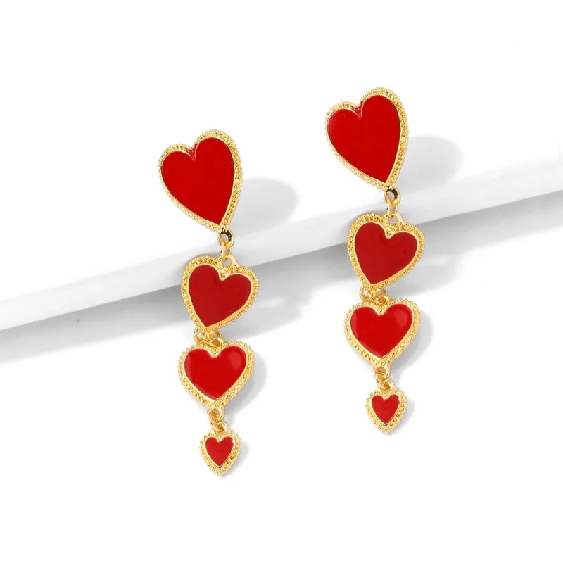 

Hot-selling Earrings In Europe and The United States Dripping Heart-shaped Tassel Fashion Creative Earrings Factory Direct Sales